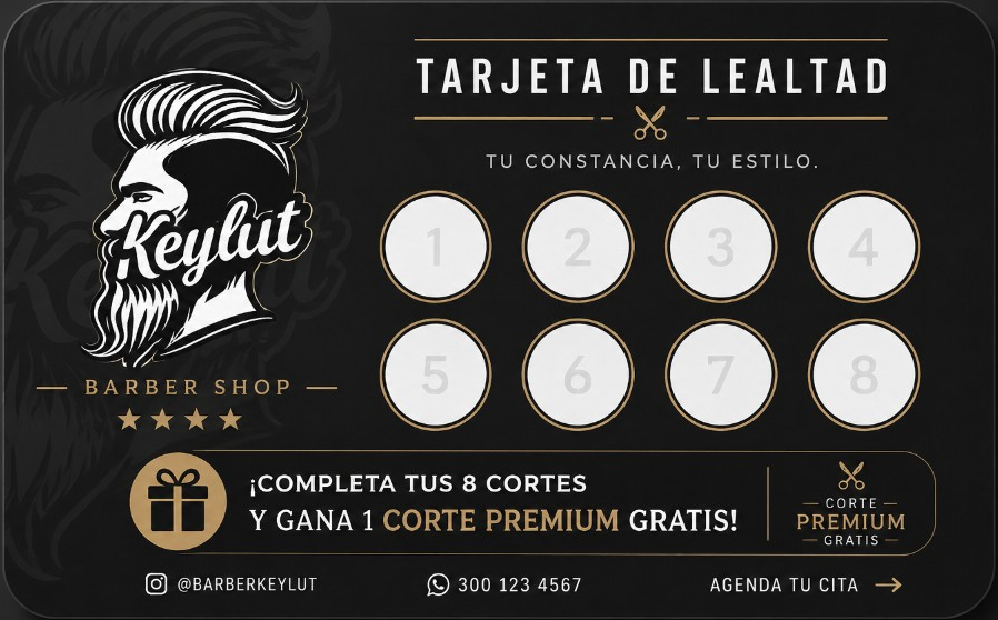 Tarjeta de lealtad de Keylut Barber Shop